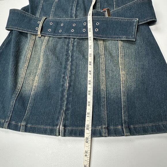 Halara Dress Womens Medium Blue Flex Denim Halter Mini Festival Country Concert - Picture 10 of 12